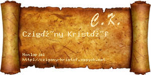 Czigány Kristóf névjegykártya